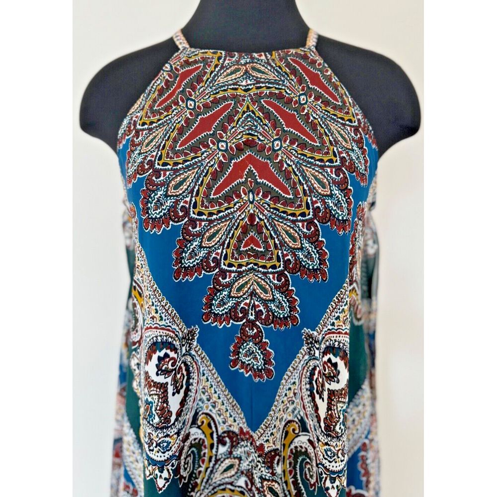 INC Halter Paisley Handkerchief Hem Dress Lined International Concepts Summer 6 - Picture 2 of 13